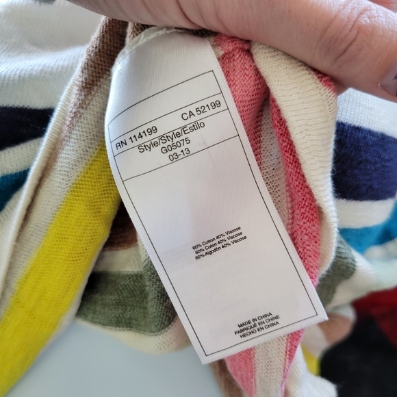 Quiksilver XS/S Tank Top Beige Colorful Stripes Summer Spring Lightweight Guaze - Picture 8 of 8